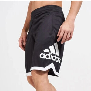 Adidas Big Logo Athletic Shorts  Black/White Size L Juniors Athleisure Sports L